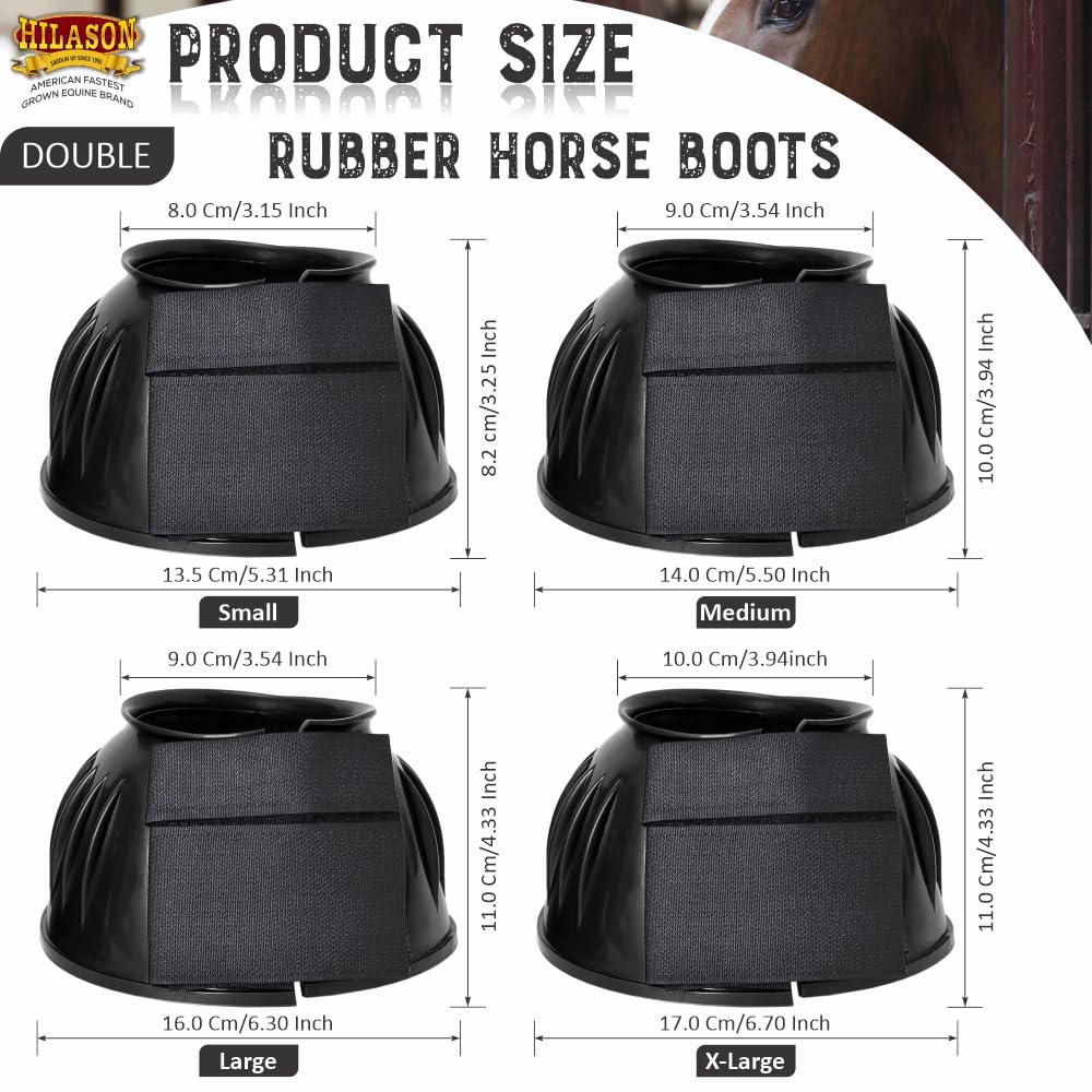 HILASON Western Horse gomma PVC coste doppio gancio e anello Bell Boots Training Protective Shock Absorbing Leg