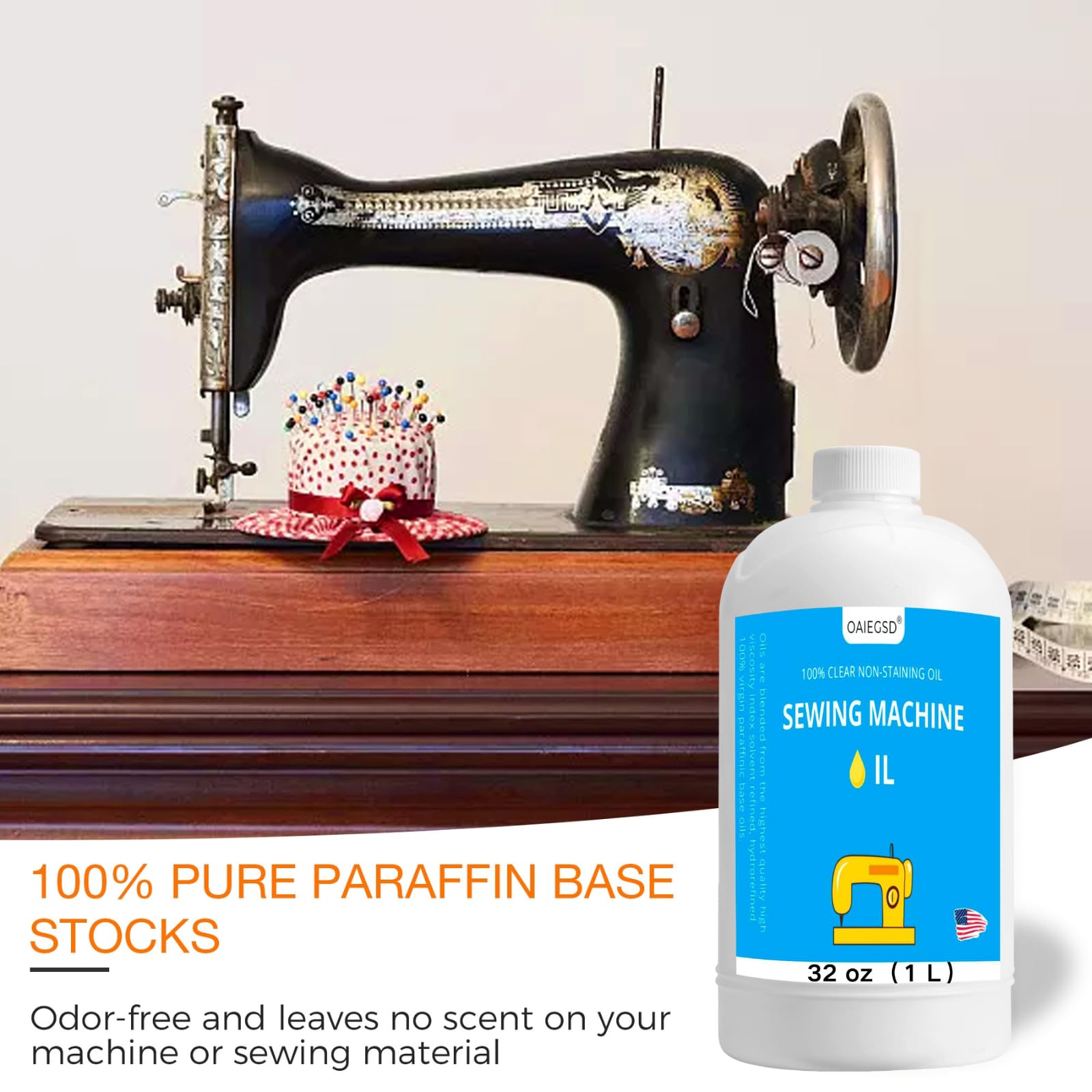 Aceite y lubricante para máquina de coser de luz fina de 4 onzas, aceite de máquina de coser comercial e industrial para lubricar partes móviles de maquinaria textil, accesorios para máquinas Serger