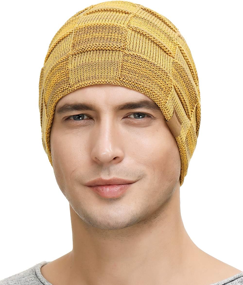 Vgogfly Slouchy Beanie for Men Winter Hats for Guys Cool Beanies Mens Lined Knit Warm Thick Skully Stocking Binie Hat Pairs - Image 2