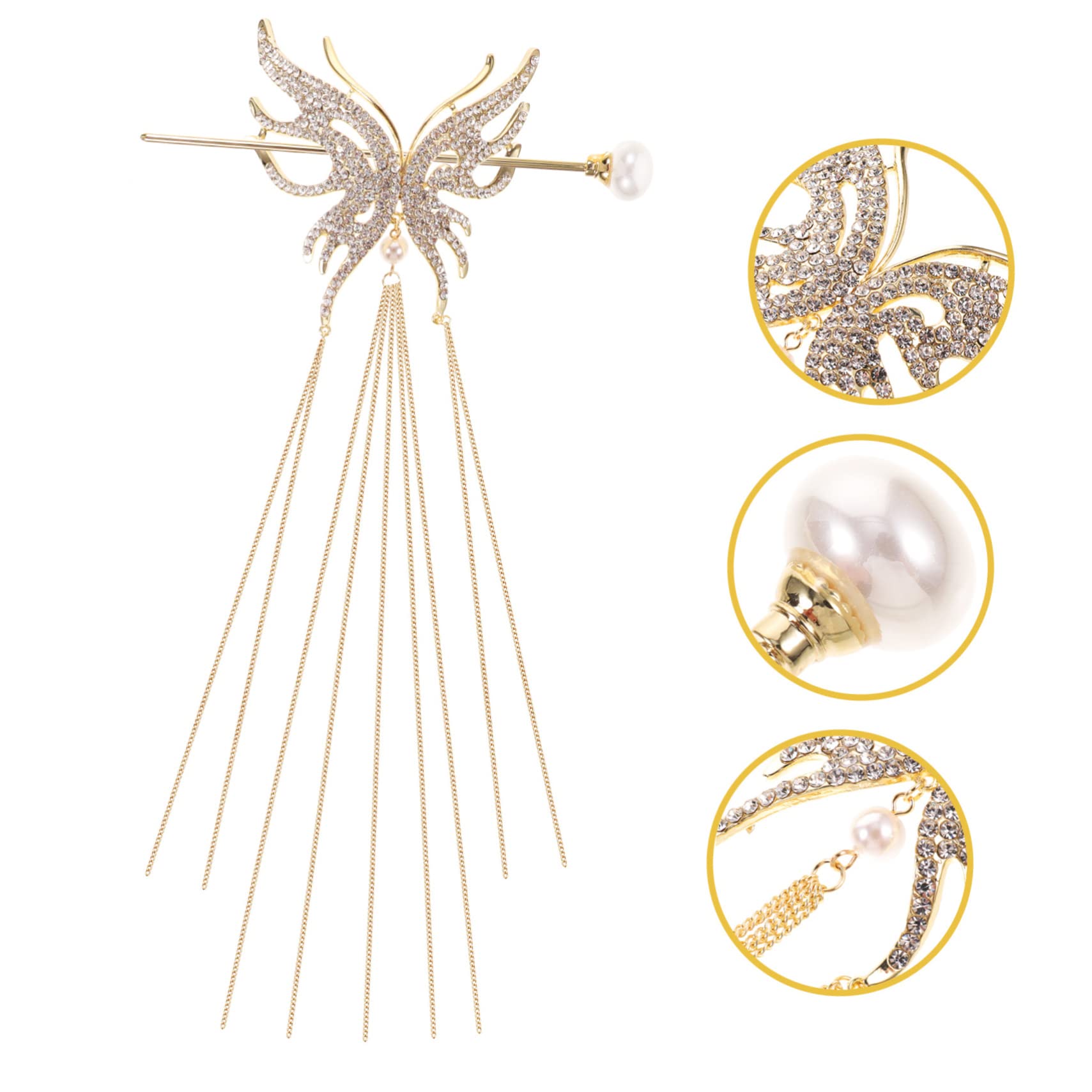 minkissy 5pezzi Fermaglio Per Forma Di Farfalla Con Perle Accessorio Vintage Per Chignon Elegante e Resistente Per Donne Per Acconciature Quotidiane
