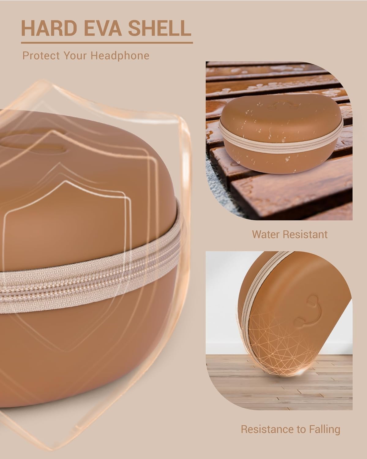 Hard Headphone Case for Beats Solo 4/3 / 2, Studio Pro, Studio 3, Over Ear Headphone Carrying Case with Storage Cable Bag Strap for Travel - Image 3