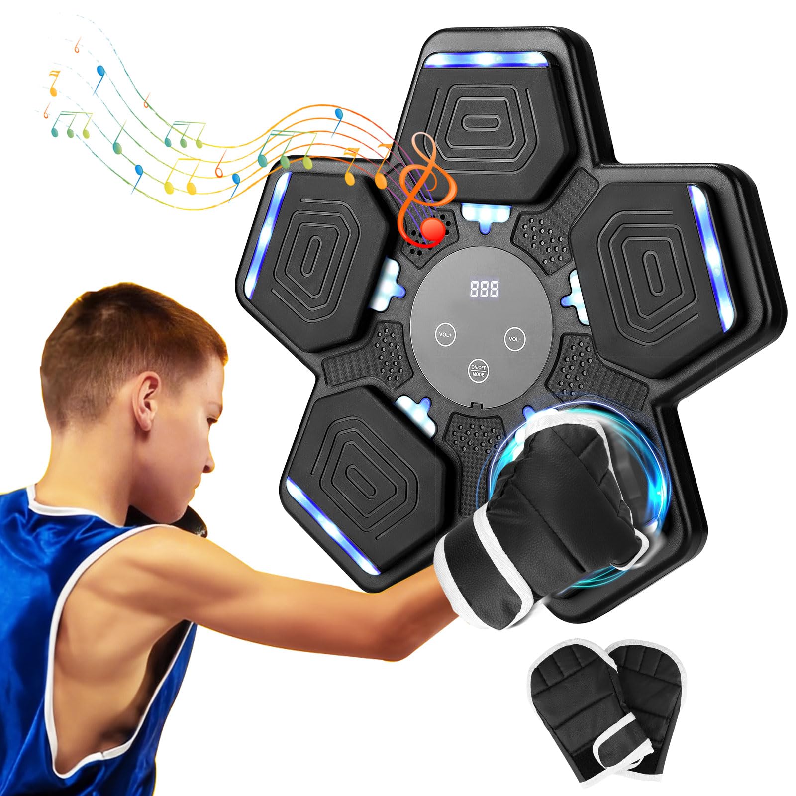 LOLBOX Music Boxing Machine for Adults Kids,Smart Bluetooth Boxing Machine Wall