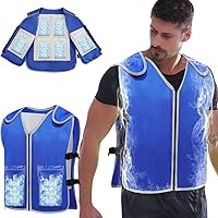 NJDGF Cooling Vest with 20 Reusable Ice Packs - Adjustable Body Cool Vest for Men Women in Hot Summer Weather