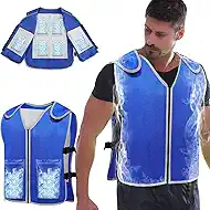 MBVOICO NJDGF Cooling Vest with 20Pcs Ice Packs - Body Cool Vest for Men Women Adjustable Cold Jacket for Summer Hot Weather