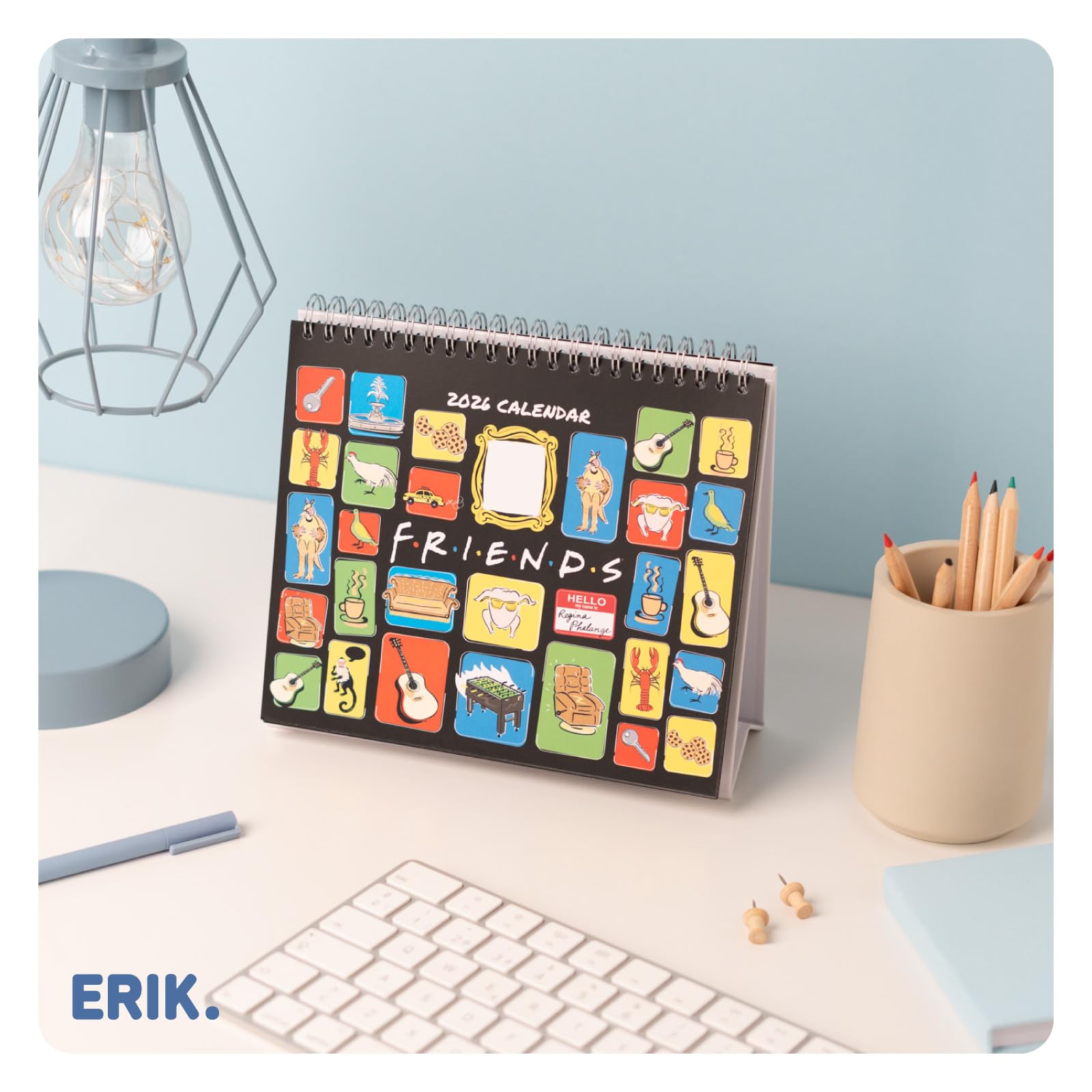 Calendrier De Bureau 2026 Friends - Mensuel 17x20 Cm, Papier 300g, Multilingue, Parfait Pour L'organisation - 2