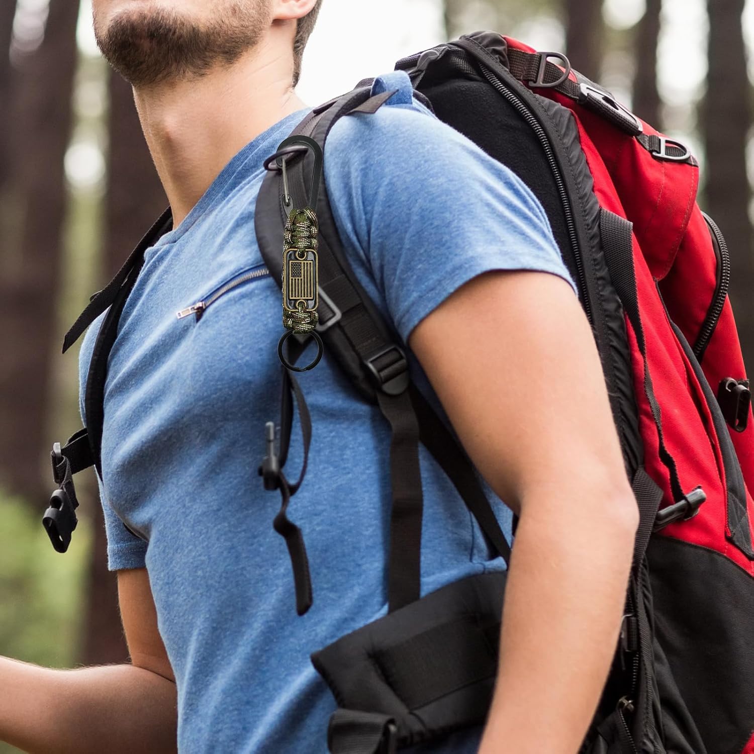 2 Pcs Heavy Duty Braided Paracord Lanyard Keychain,Parachute Rope Necklace Keychains thumbnail