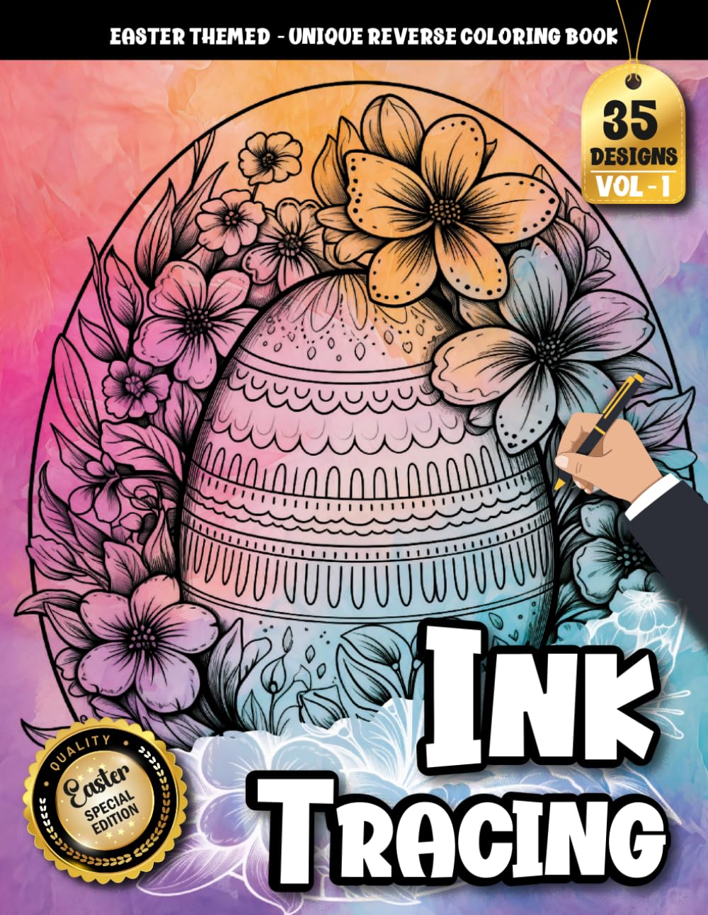 Ink Tracing Book For Adults: A Festive Easter Egg Tracing and Reverse Coloring Book for Relaxation and Creative Joy (Easter Tracing Series)