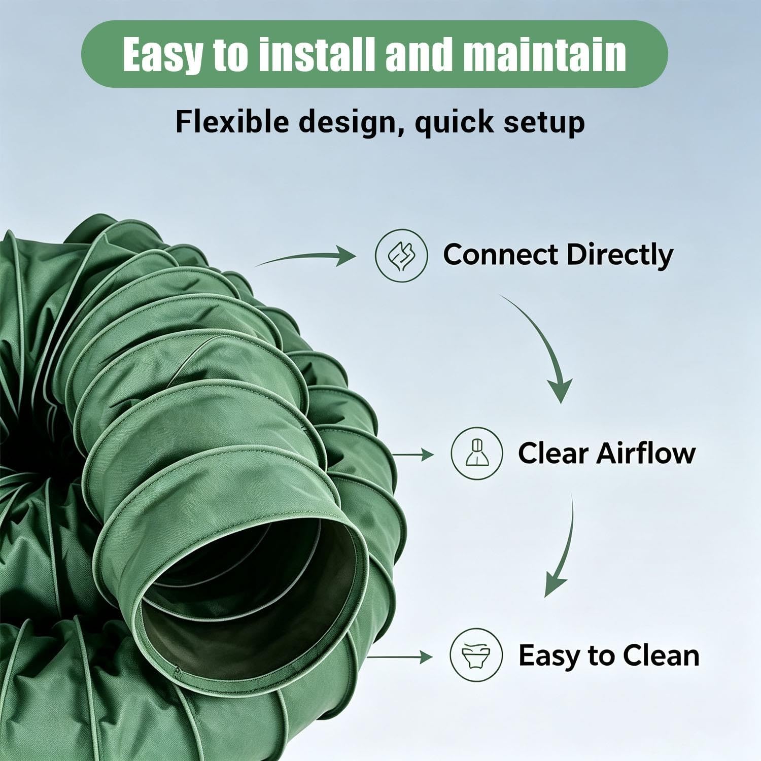 Manguera Flexible Para Conductos, Tubo De Escape De Ventilación HVAC 285mm