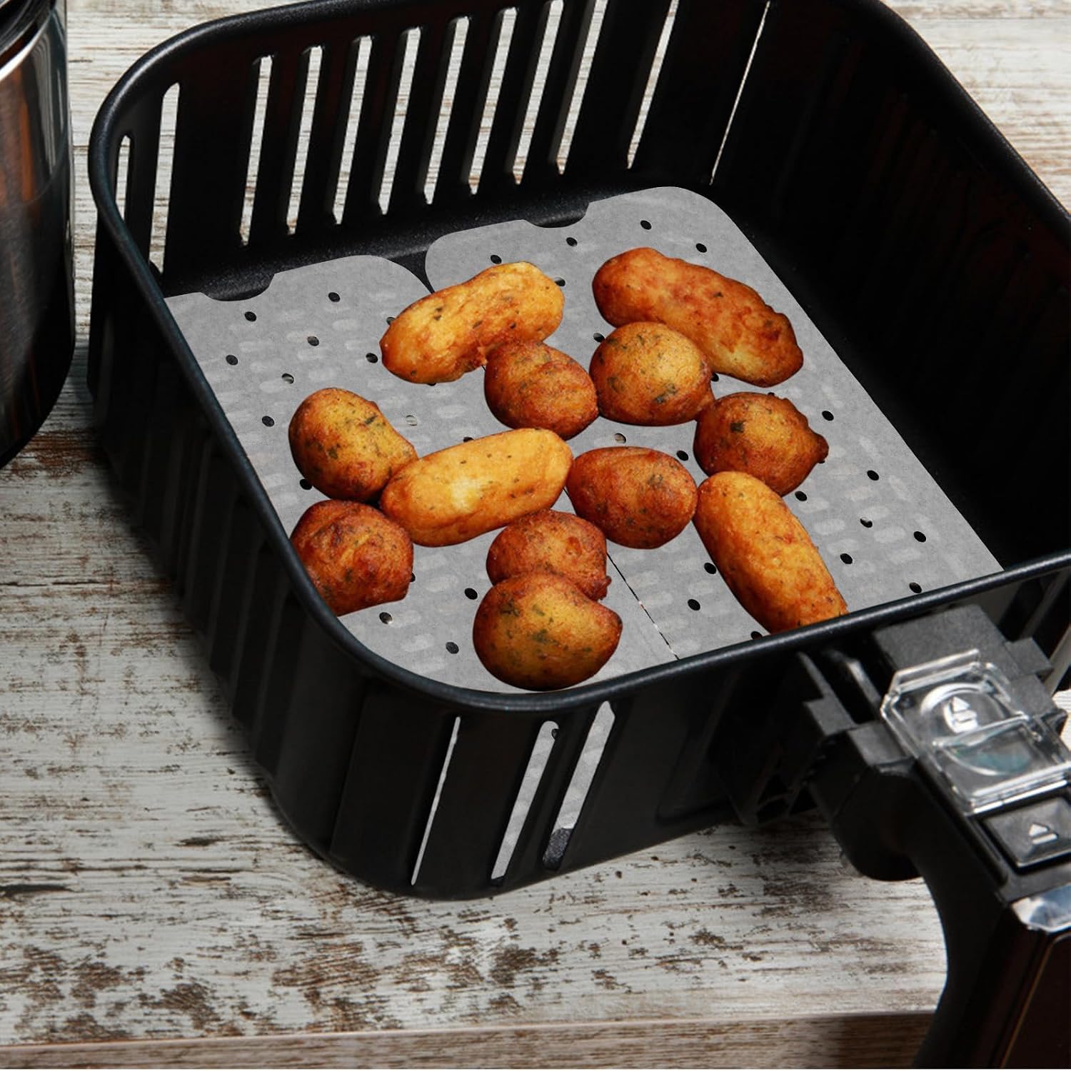 Perforated Air Fryer Paper Liners White Baking Sheets 100 Sheets
