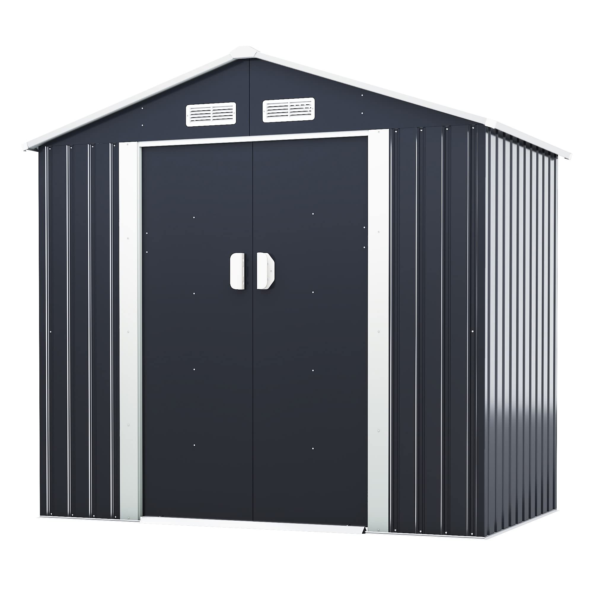 Buy HOGYME 7' x 4.2' Outdoor Metal Storage Shed, Galvanized Steel
