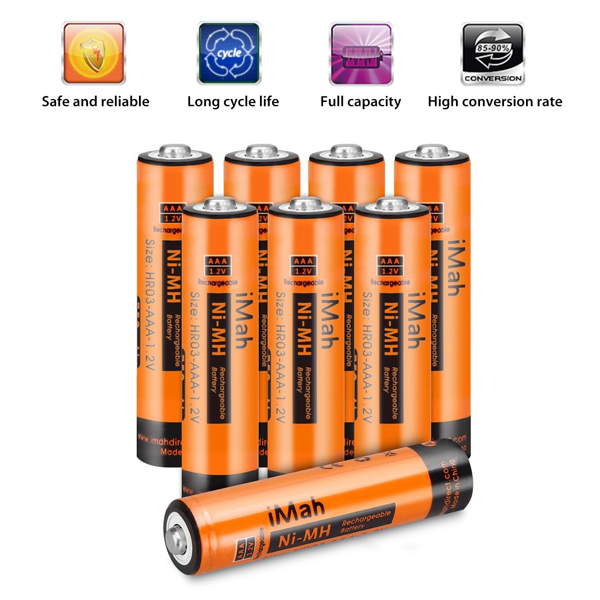 Buy iMah 1.2V 750mAh NiMH AAA Rechargeable Battery for Panasonic