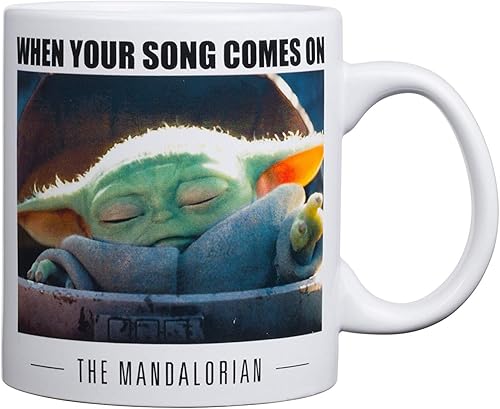 Miniatura 20 de Silver Buffalo Star Wars The Mandalorian Repeat Poses - Taza de café de cerámica estilo campista, 20 onzas Repetir Poses