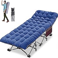 Vista 22 de ABORON Cama de invitados plegable resistente para adultos, capacidad de 500 libras, catre extra portátil con doble capa 1215D, ideal para estancias