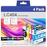 Compatible LC404 Ink Cartridges for Brother Printer Replacement for Brother LC 404 LC404 XL LC404XL LC404BK Ink Cartridges for Brtoher MFC-J1205W MFC-J1215W MFC-J1205W XL Printer (4 Pack)