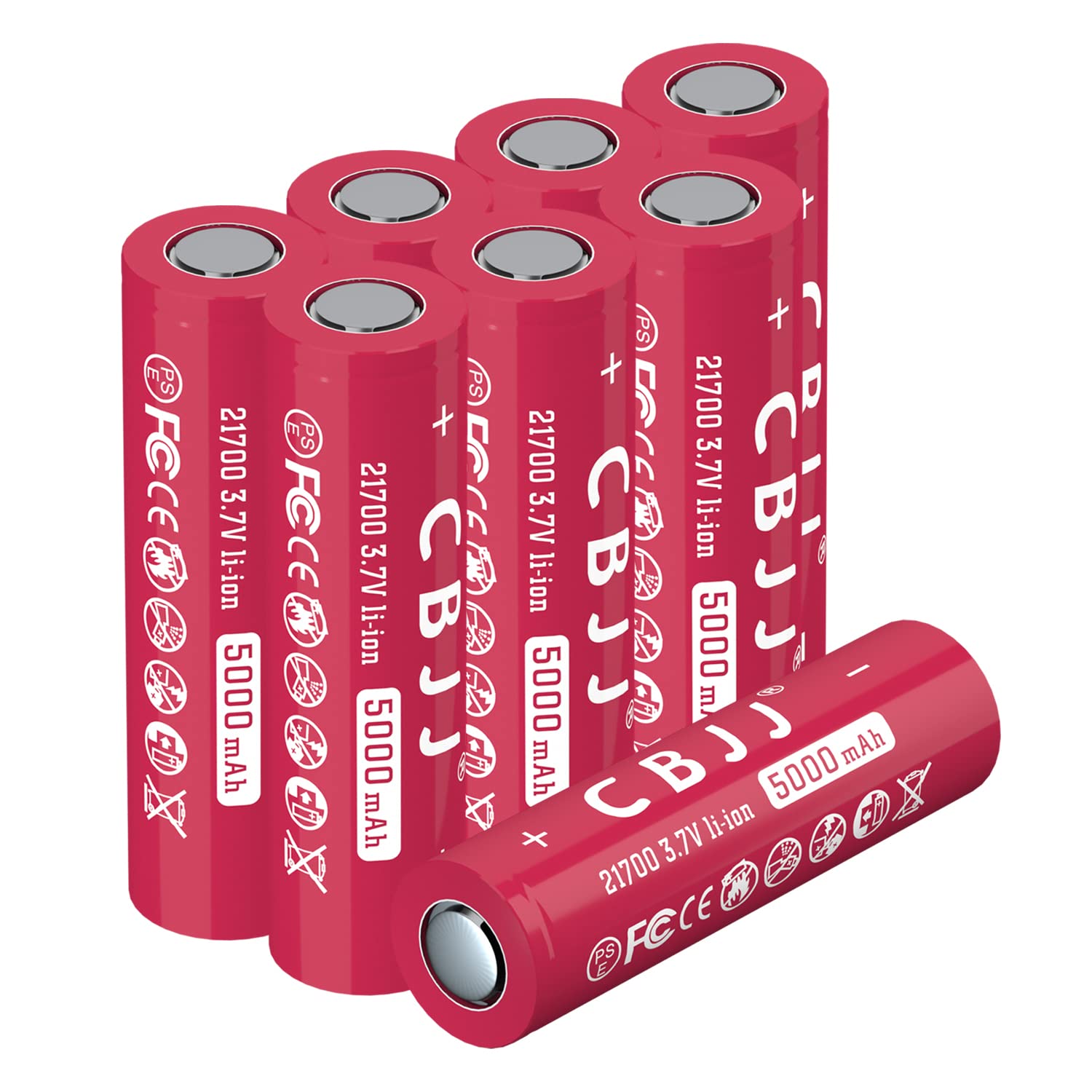 CBJJ 21700 3.7V Battery Rechargeable Batteries High Capacity 8 Pack High Performance Replacement Battery Design for Flashlight, Headlamp, Toys