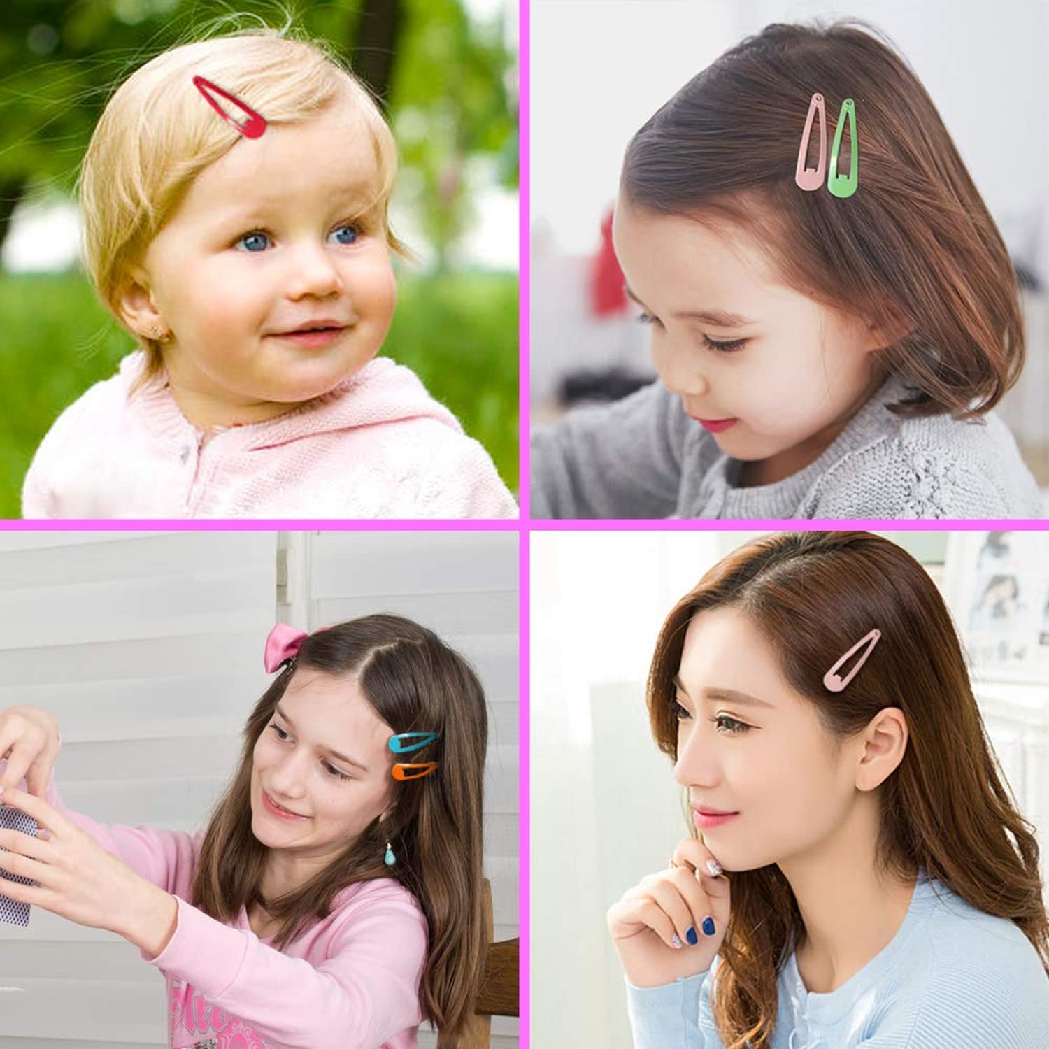 24 Pcs Snap Hair Clips Set for Kids & Teens