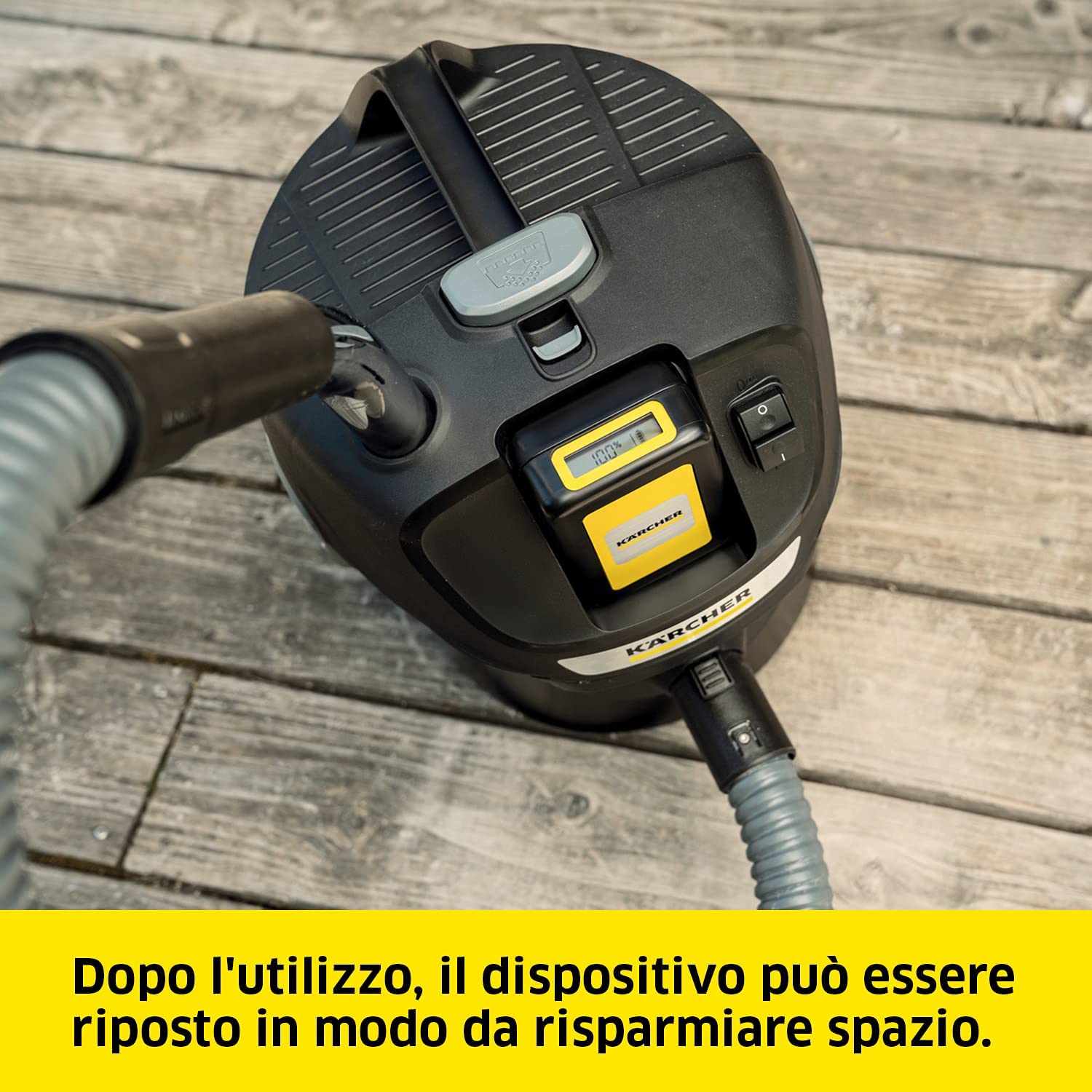 KÄRCHER aspiratore e aspiracenere AD 2 Battery, 230W, Batteria 18V, Contenitore 14L,ideale per la pulizia di caminetti e stufe a pellet, pulizia filtro integrata, filtro piatto plissettato e metallico
