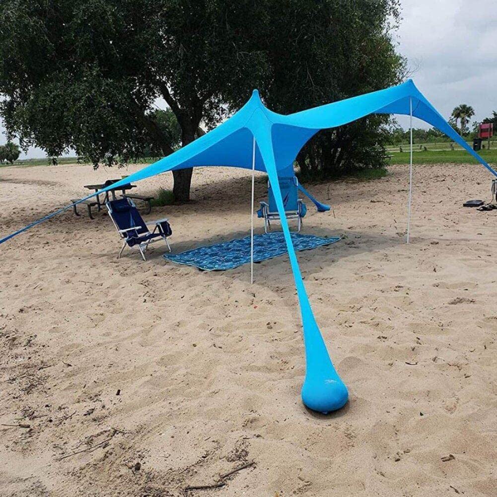 Zadaszenie namiotu plażowego, osłona przeciwsłoneczna na plażę, przenośne schronienie przeciwsłoneczne, łatwa konfiguracja na plażę, kemping, wędkowanie, podwórko i na zewnątrz