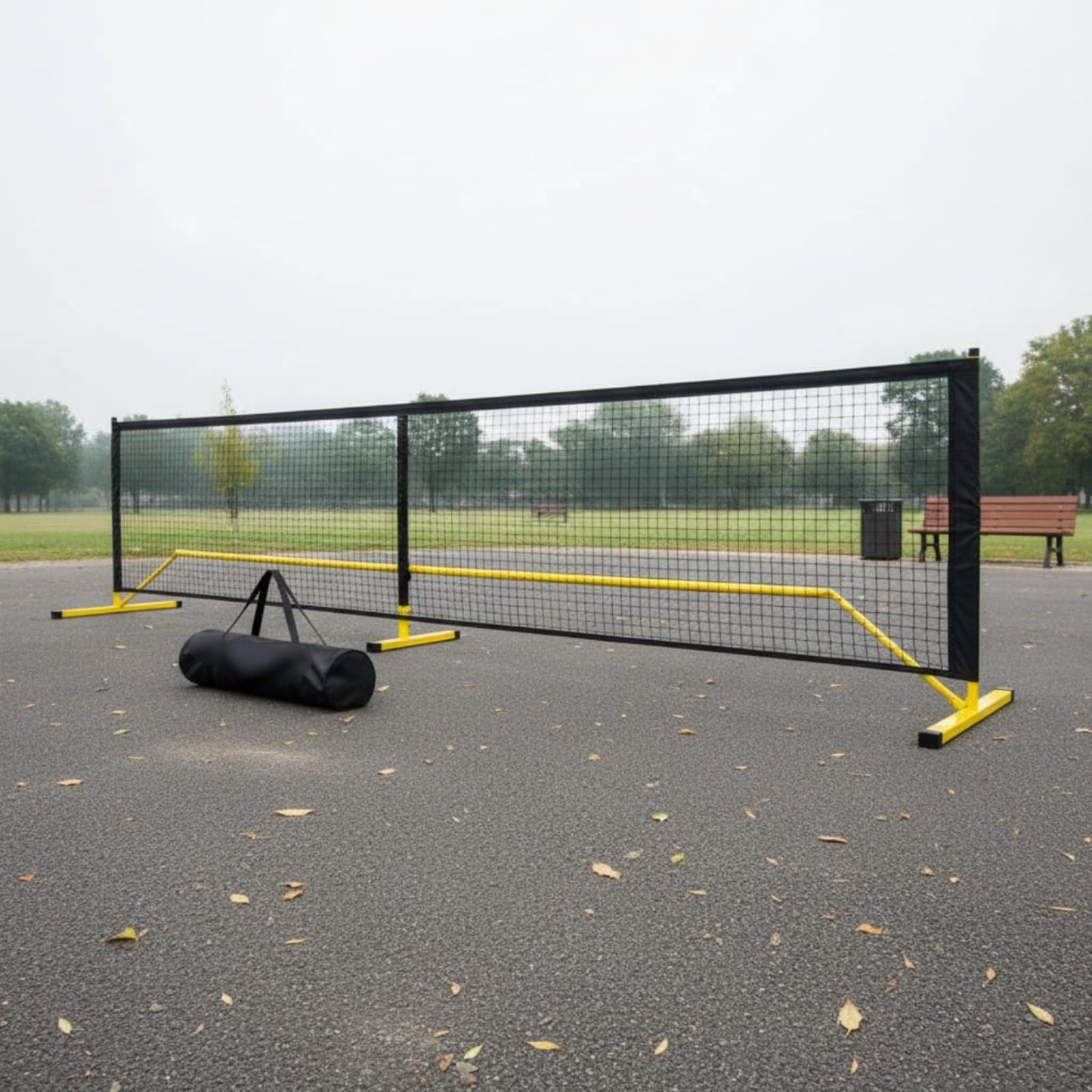 Rete da Pickleball con Ruote Resistente Attrezzatura Sportiva Stabile per Gara