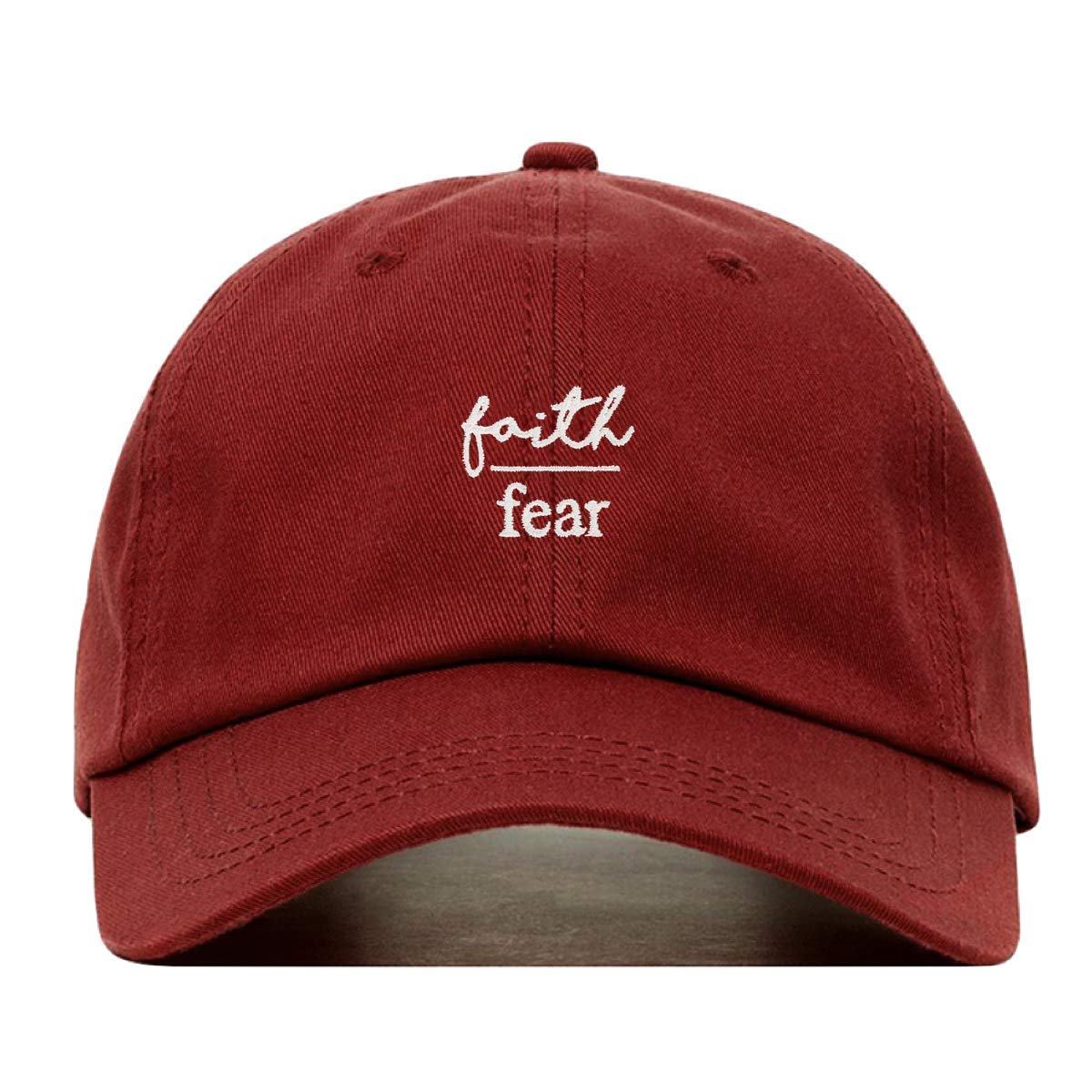 Faith is Greater Than Fear Baseball Hat, Embroidered Dad Cap, Unstructured Adjustable Strap Back (Multiple Colors)