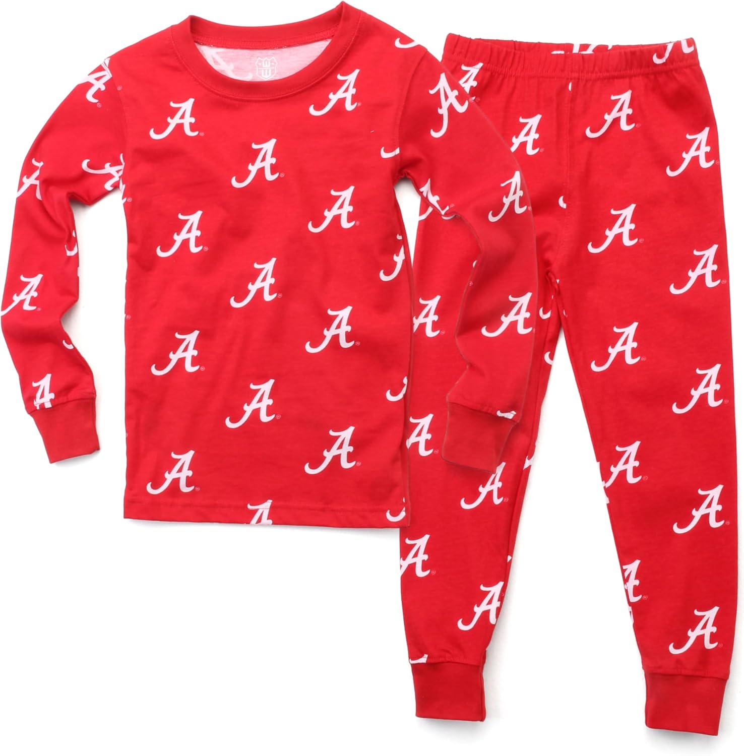 Wes and Willy NCAA Boy's All Over Print Long Sleeve PJ,