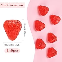 Vista 2 de OLYCRAFT 140 piezas de frambuesa artificial en miniatura, fresa, fresa, mini fresas, fruta en miniatura para casa de muñecas, mini decoración