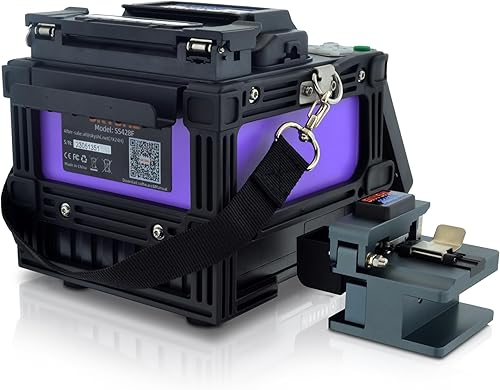 Miniatura 7 de SKYSHL Empalmador de fusión de fibra óptica ARC de alineación de núcleo (con electrodos de 5 pares+2 baterías+kit de cuchilla de fibra) Máquina de