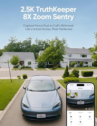 Miniatura 5 de Cámaras de seguridad celulares 4G LTE inalámbricas al aire libre, 2.5K sin WiFi Cámara de vigilancia alimentada por energía solar para seguridad en