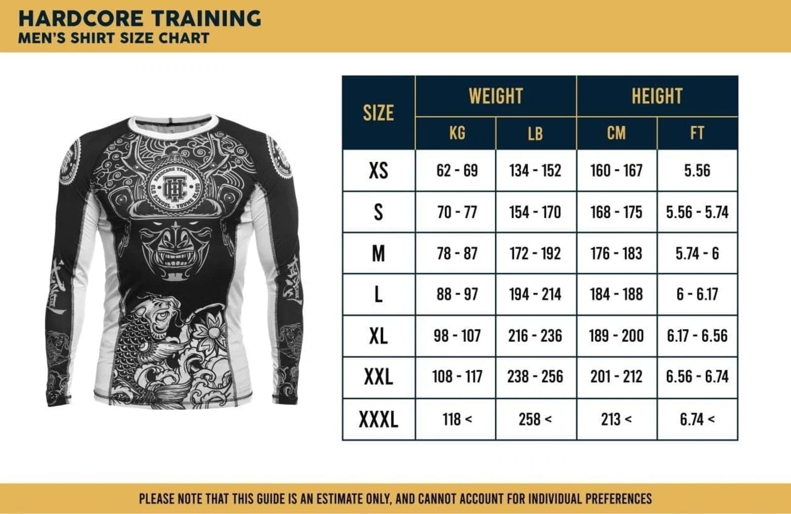 Hardcore Training Rash Guard Mężczyźni Kompresja Koszulka Długi Rękaw BJJ MMA No-Gi Obcisła Grappling Boks