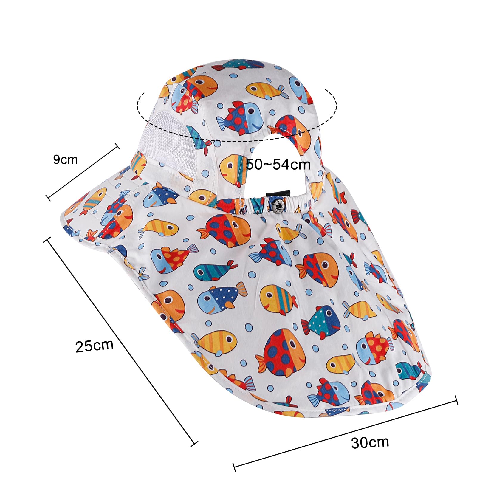 MK MATT KEELY Cappello da Sole Bambini con Visiera Estivo Protezione Nuca Cappellino con Tesa Larga per 2 a 8 Anni Ragazzi Ragazze