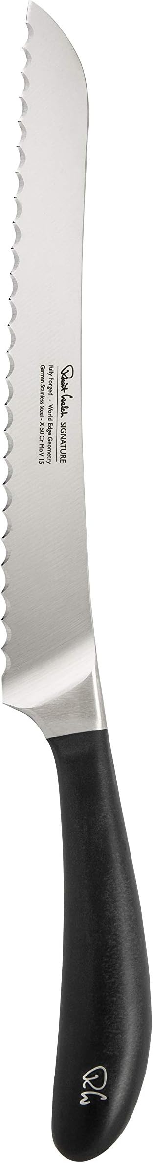 Signature Bread Knife, 22 cm - Crafted from German 1.4116 Stainless Steel. Scalloped Blade Ideal for Slicing Through Crusty Loaves, French Sticks and Cakes.