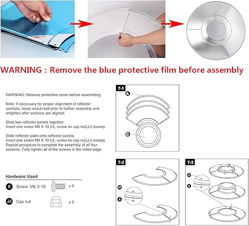 Miniatura 7 de HQQ outdoor 2 unidades de escudo reflector de calentador de patio, reflector de calor de aluminio superior para calentadores de propano al aire