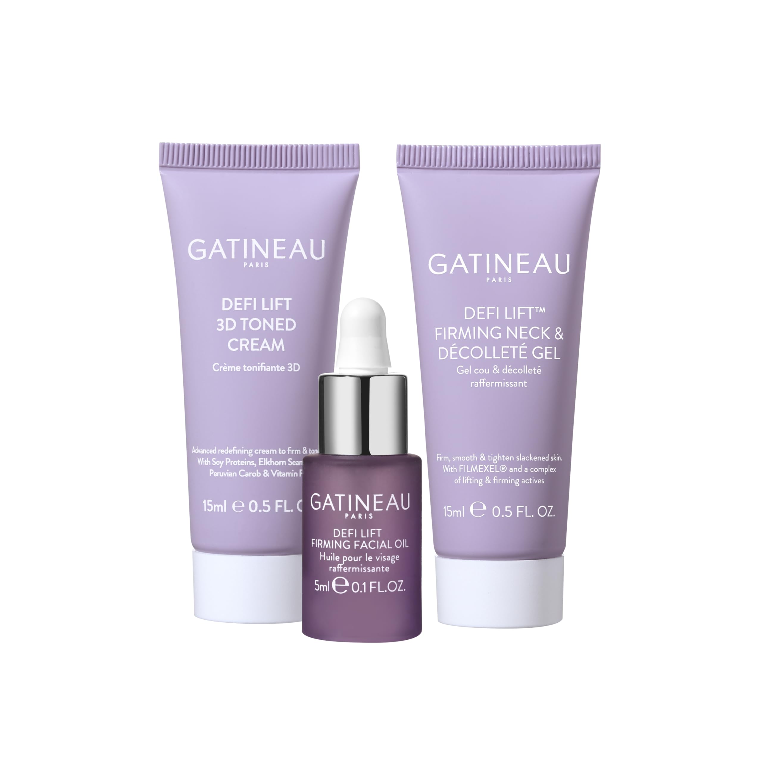 Gatineau - Defi Lift Firming Discovery Collection - Facial Oil, Cream & Neck Gel, Travel or Trial Gift Set