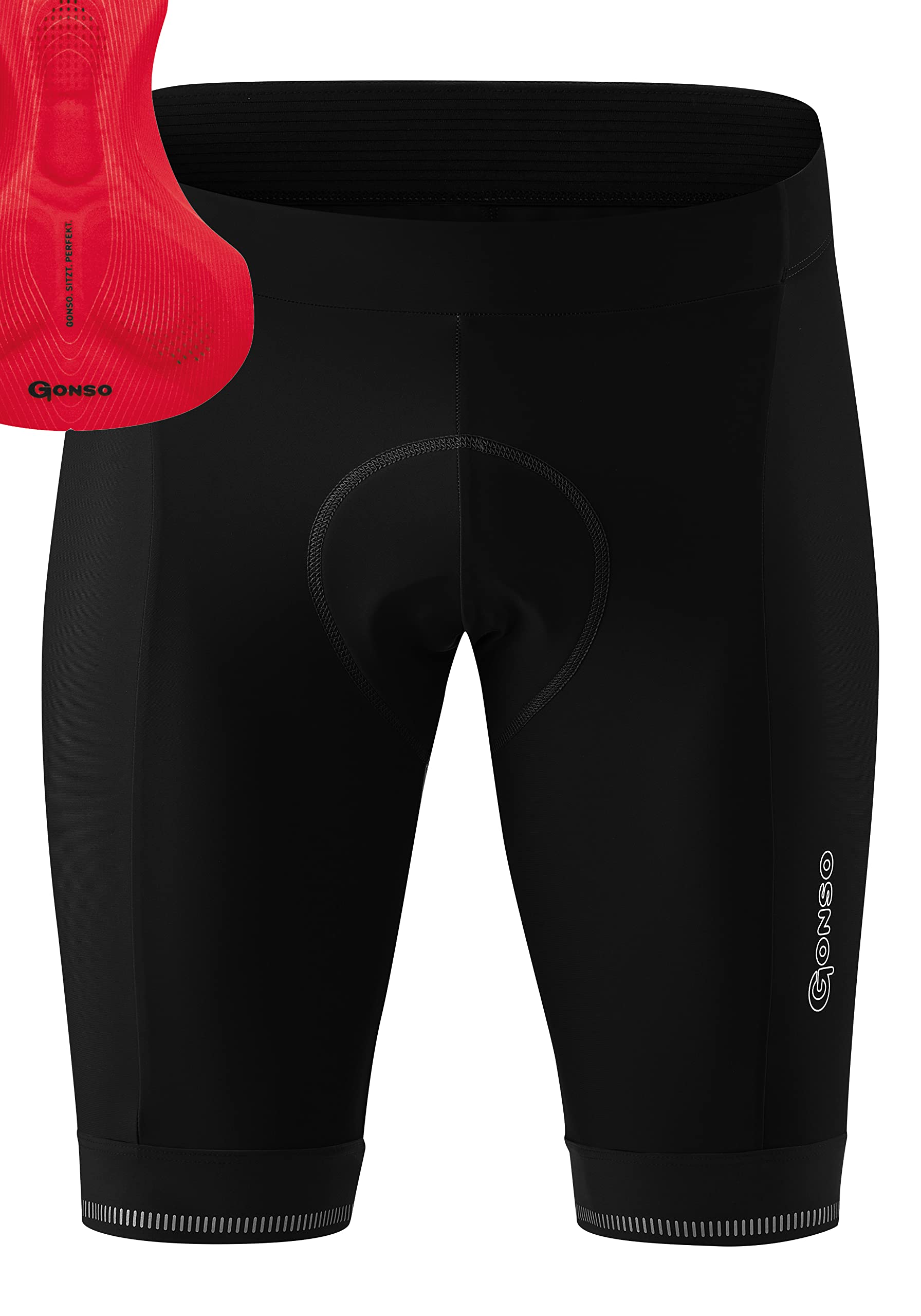 Gonso Sitivo M, Kurze Herren Fahrradhose, Mit Sitivo Comfort Sitzpolster, Hohe Bewegungselastizität und Antirutsch-Silikon-Beingummi, Enganliegende Passform