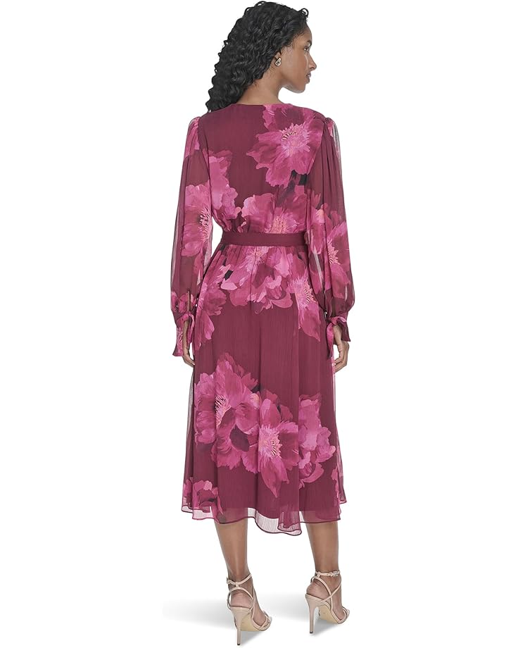 Calvin Klein Long Sleeve Faux Wrap V-Neck Midi - #2 of 3