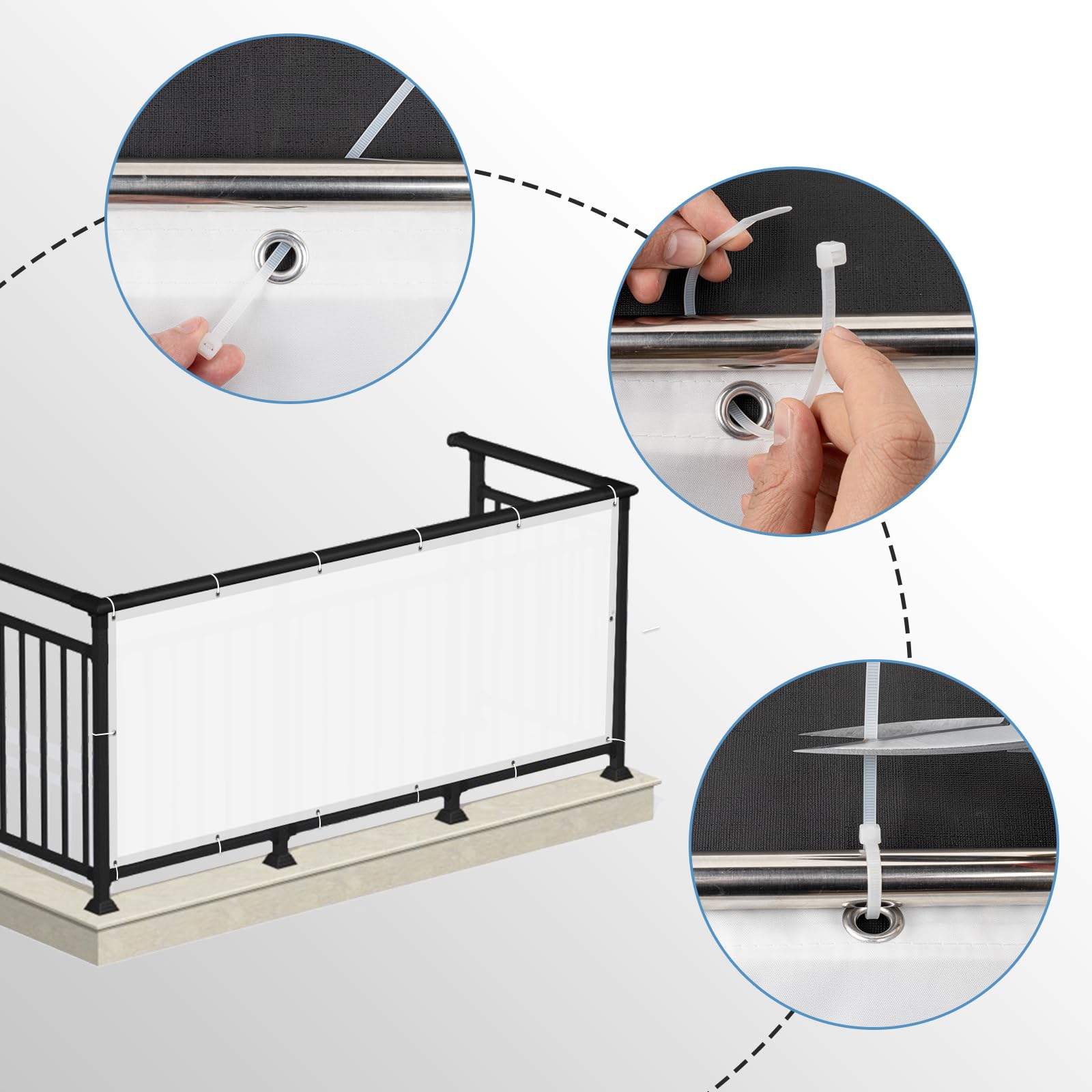 Sunnylaxx Balcony Privacy Screen 85x800 cm Fence Screen for Balcony and Patio Balcony Cover - Image 3