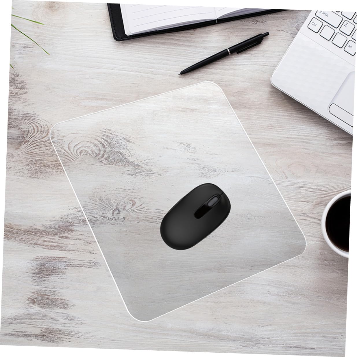Gatuida Alfombrilla de Ratón Transparente de Vidrio Resistente y Antideslizante Cómoda para Oficina Gaming y Uso Doméstico Protege Escritorio y Facilita Movimientos Fluidos