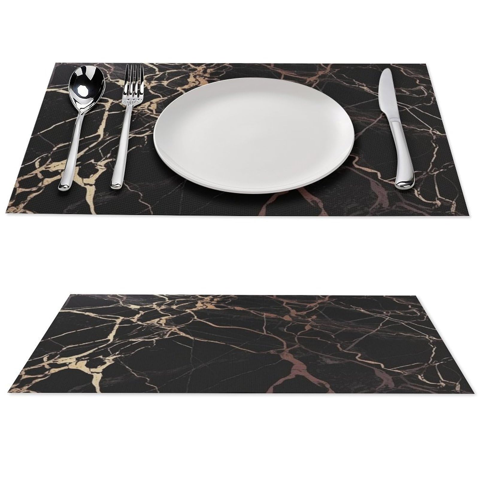 Set de table marbre noir pour sublimer vos dîners en extérieur et intérieur Lot de 4