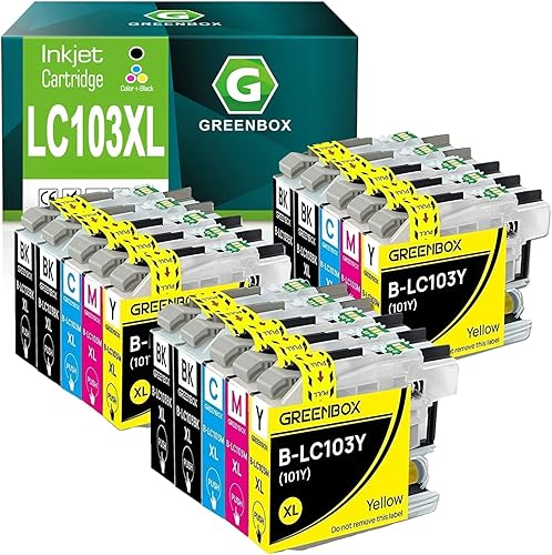 Miniatura 1 de GREENBOX Cartucho de tinta compatible LC103 XL de repuesto para Brother LC103 LC103XL para MFC J450DW J4710DW J870DW J6720DW J470DW J650DW J4410DW