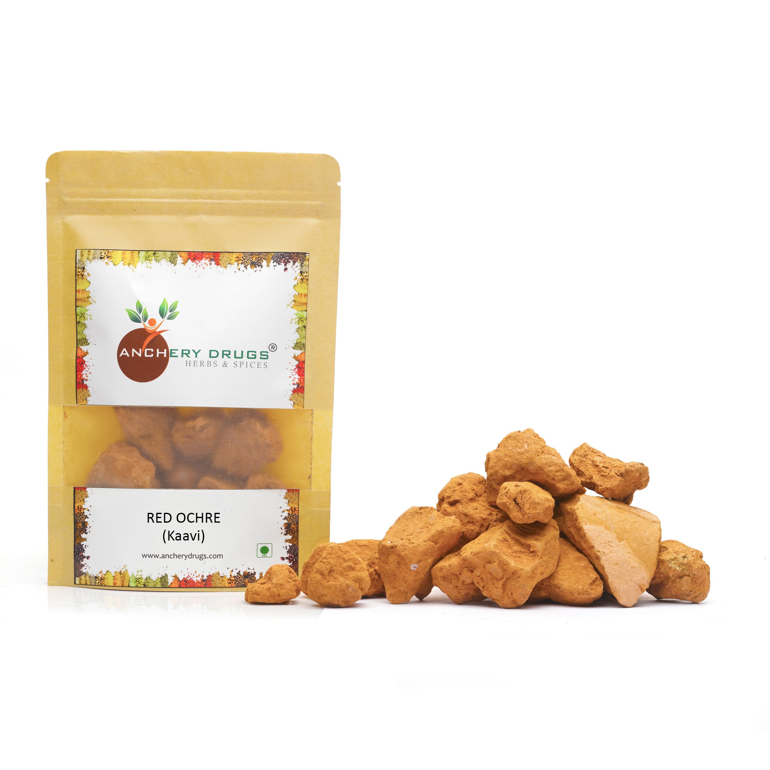 Kaavi, Red Ochre, Geru, Son Geru, Geru Mitti Stone, Red Earth, Reddle, Kaavikkal, Lal Mitti for Ayurveda & Natural Pigment (100 gms)