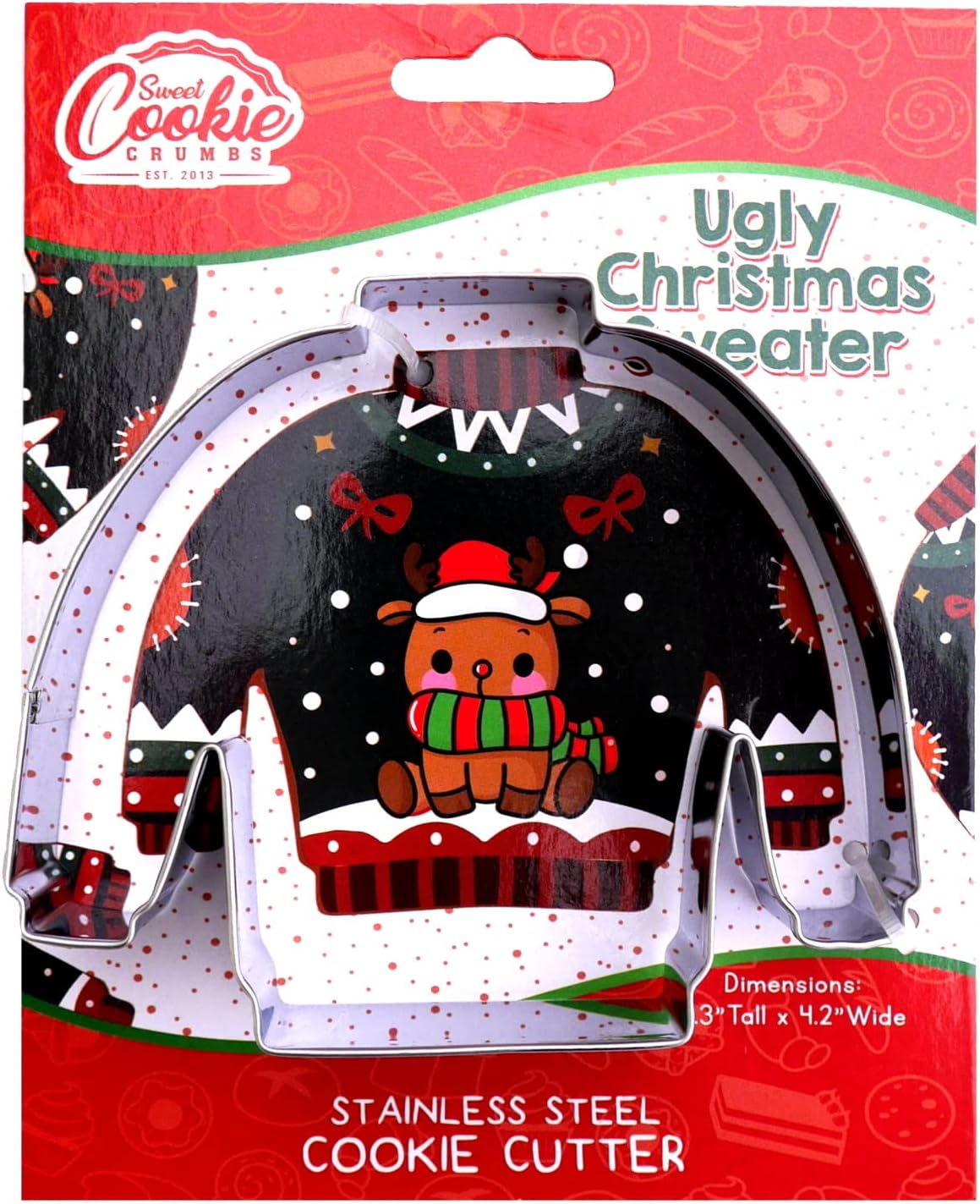 Christmas Sweater Cookie Cutter, Stainless Steel, Dishwasher Safe (Christmas Sweater)