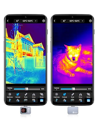 P2 Thermal Camera for Android, 512384 Super Resolution, 2.7F PCB Accuracy | 40mK NETD,4F to 1112F High Temp, 15X Zoom, Hotspot Tracking, 56 Large FOV for Home HVAC PCB Inspection, Black