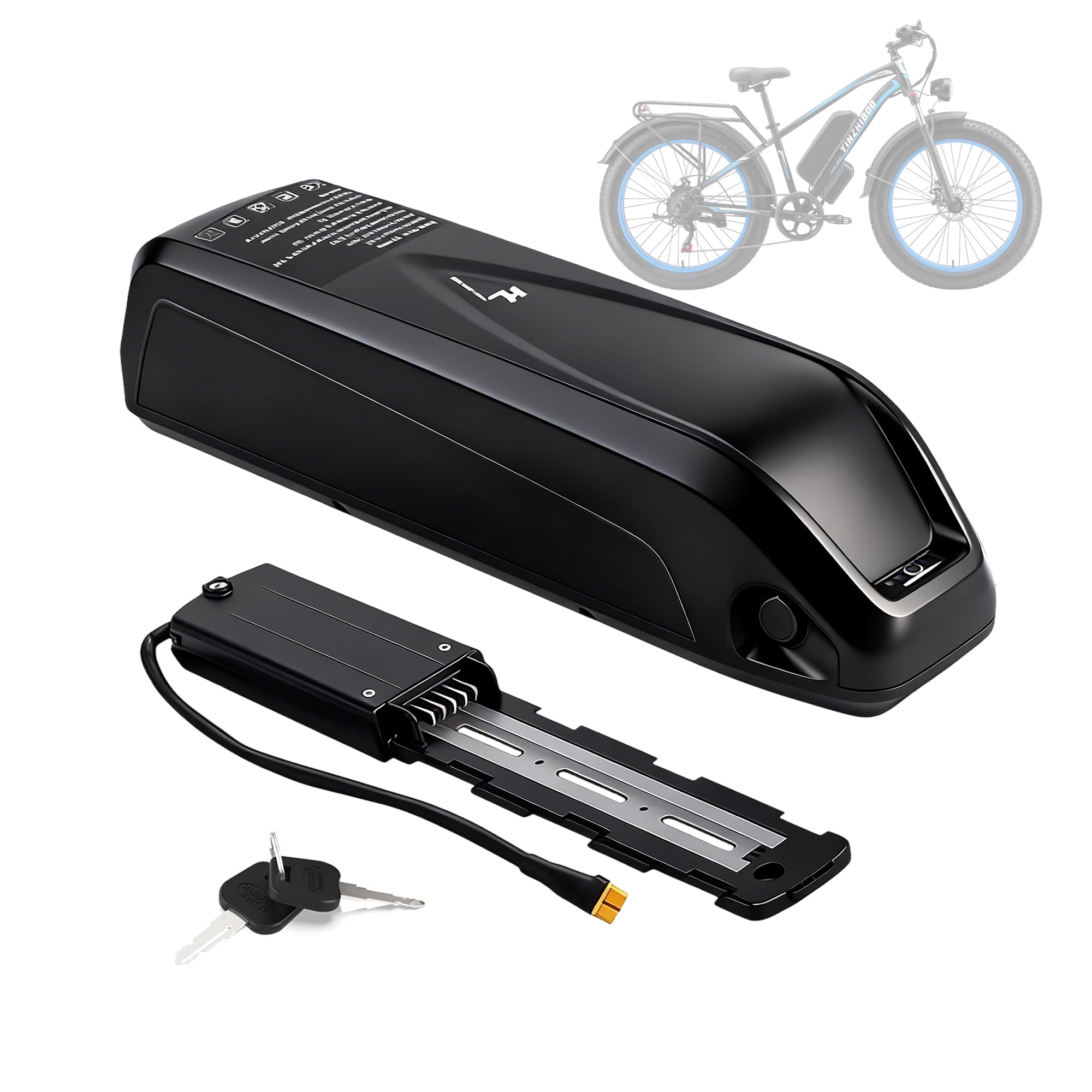 YinZhiBoo Ebike Battery with internal structure showing BMS protection