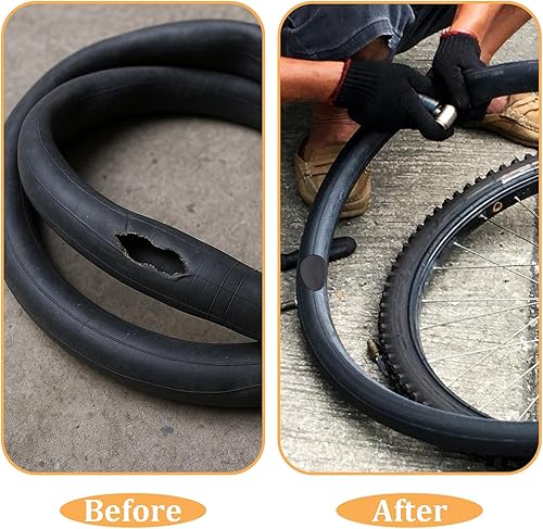 Miniatura 4 de Kit de reparación de neumáticos de bicicleta de 40 piezas, sin pegamento, incluye 36 parches rectangulares cuadrados redondos autoadhesivos y 4