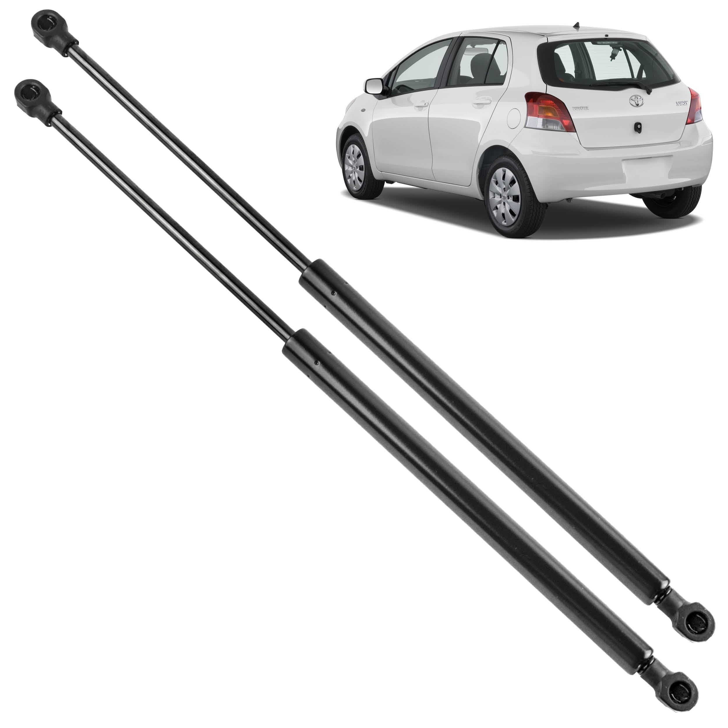 2 verins de coffre compatibles pour Toyota Yaris 2 (2005-2011) Vérins de hayon | 689600D010, 689600D011, 689600D012, 689500D020, 689500D021