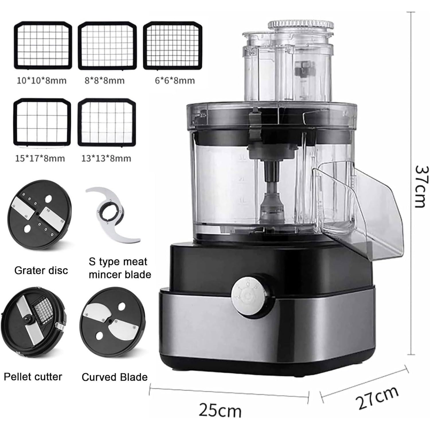 Elektryczna krajalnica do warzyw, wielofunkcyjny blender i rozdrabniacz żywności, duża pojemność 5 l do mięsa mielonego i krojonego, wydajne narzędzie kuchenne do szybkiego przygotowywania posiłków
