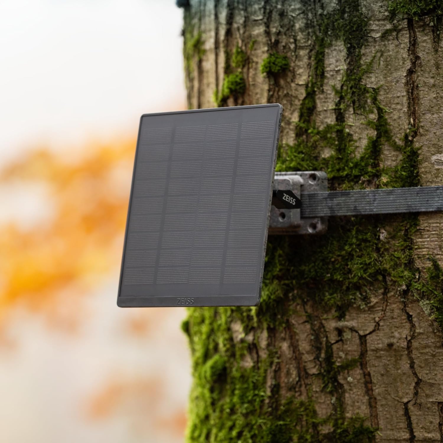 ZEISS Solar-Panel Mini – Pannello solare 2.500 mAh per fototrappole – Uscita 12V/6V, IP66, cavo da 5 m, USB-C, supporto universale incluso