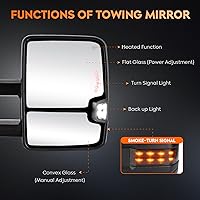Vista 3 de Youxmoto Espejos de remolque aptos para Chevy 2007-2013 para GMC; Silverado Sierra 1500/ 2500HD/ 3500; espejos para camioneta