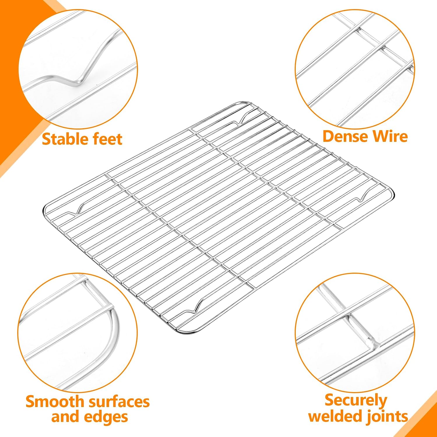 4Pcs Cooling Rack, Stainless Steel Baking Racks, 4 Various Sizes