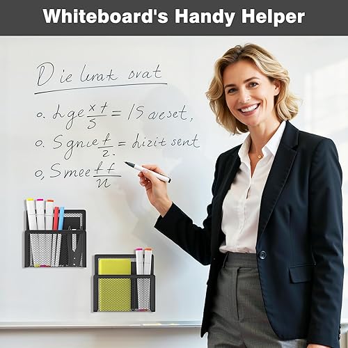 Miniatura 5 de MoKo Soporte magnético para bolígrafo para pizarra blanca, soporte magnético de malla para marcador de borrado en seco para almacenamiento de